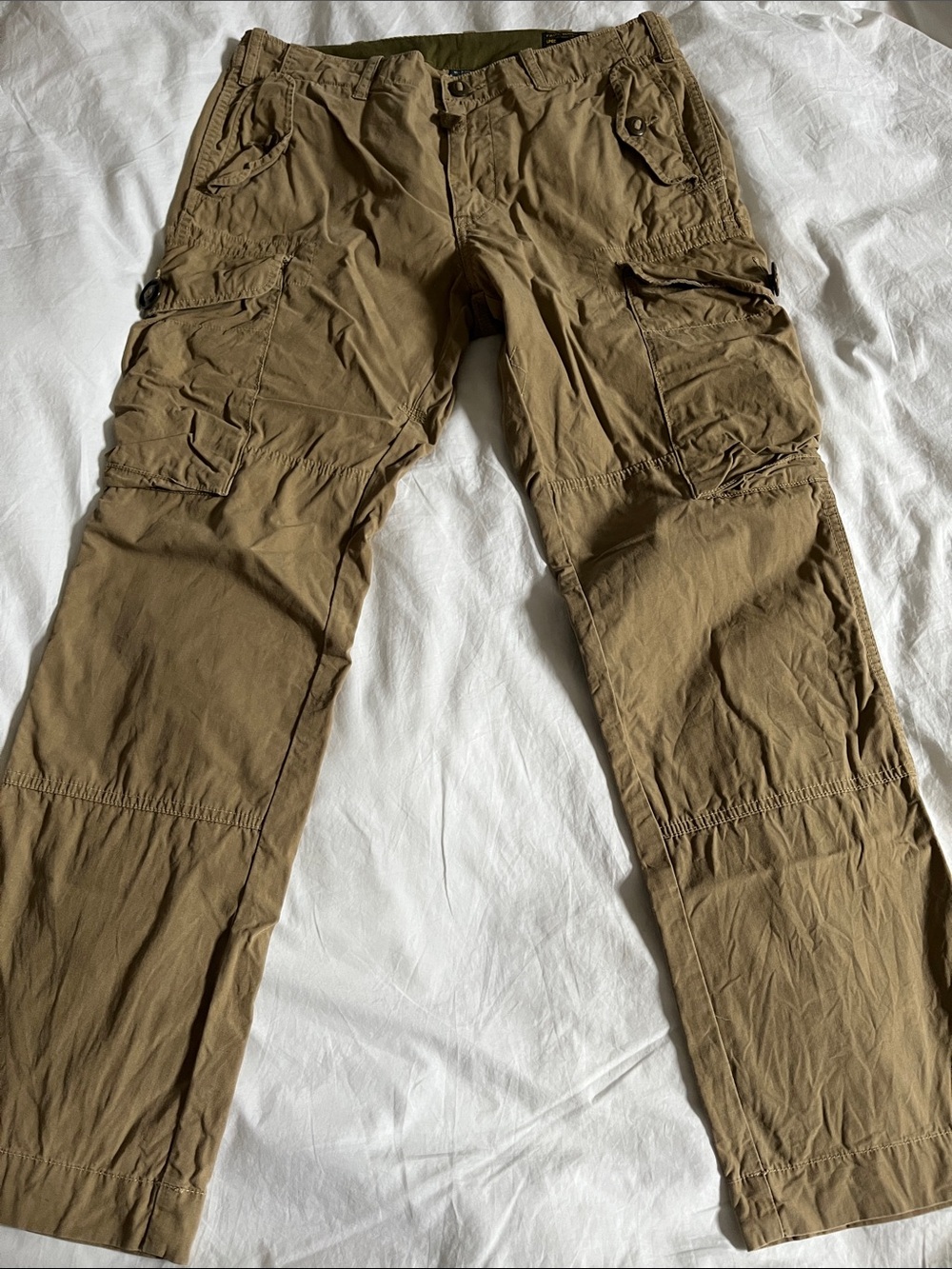 Men’s Polo Ralph Lauren Cargo pants beige utility Y2K vintage 30L 34W